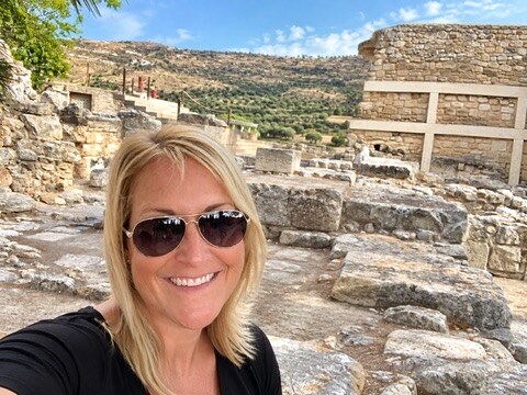 Megan visiting the ancient ruins of Knossos in Crete
